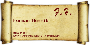 Furman Henrik névjegykártya